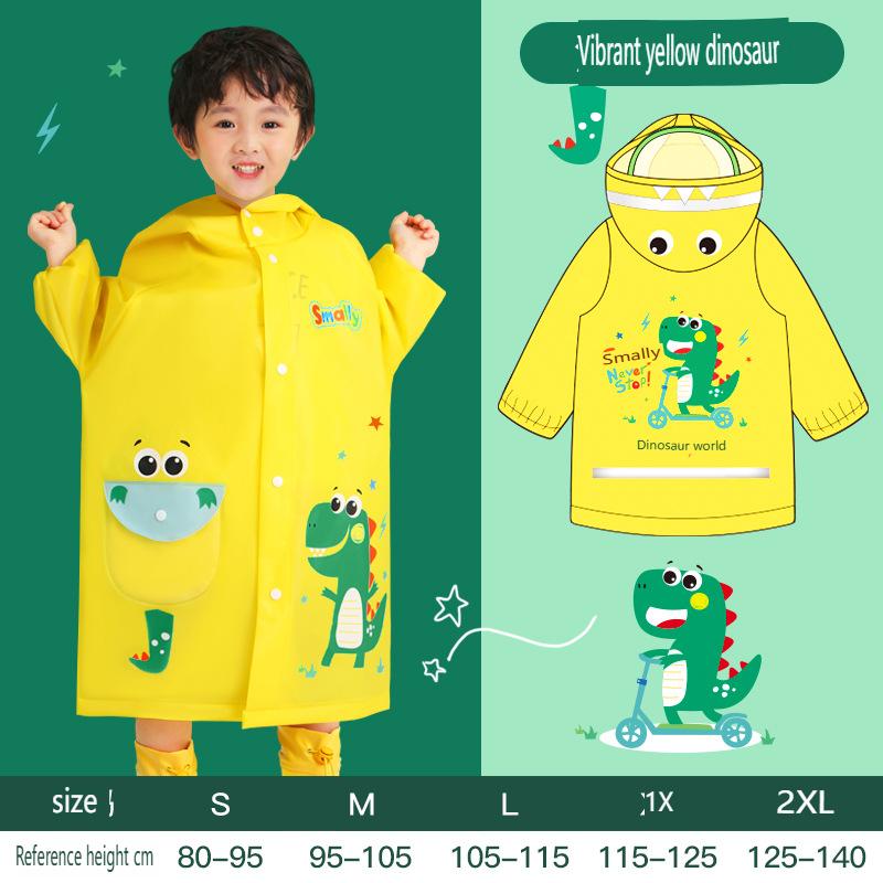 Children s RaincoatWear-resistant Rain Poncho Kindergarten Little Dinosaur Full-body Waterproof Breathable Raincoat S
