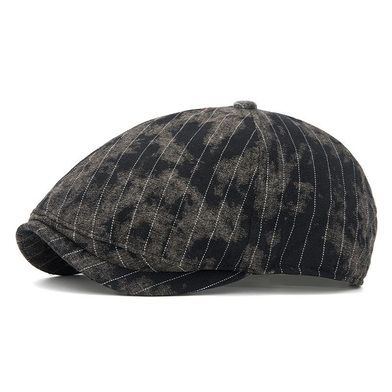 Béret octogonal vintage pour homme, printemps-été, style gavroche tie-dye.
