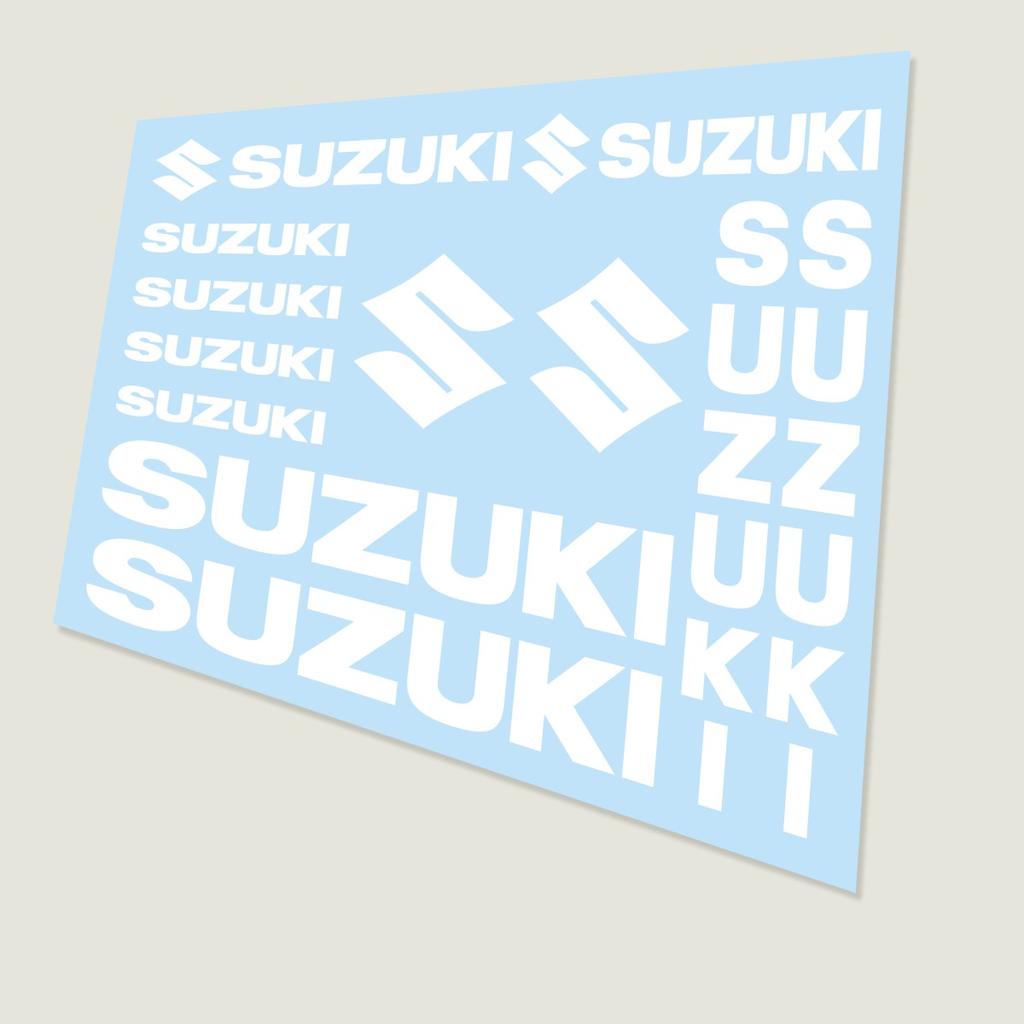 Motorcycle Decorative Sticker for Suzuki English Letter Logo Waterproof Reflective Decal Tank Logo Set Helmet Emblem Vinyl Kit