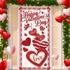 Valentines Day Door Cover Banner Valentine Door Decorations Love Heart Cupid Party Supplies Holiday Hanging Supplies Wall Decor