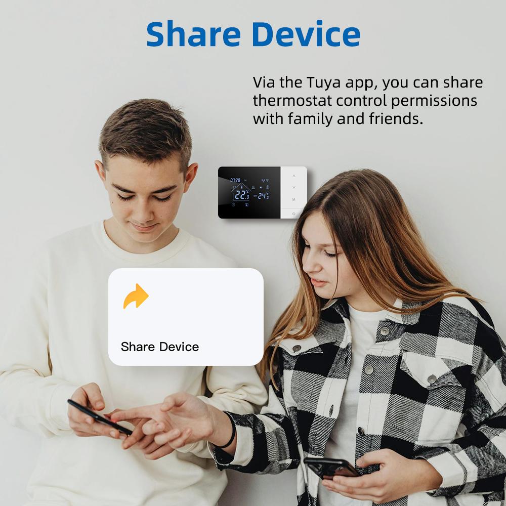 Beok Tuya Battery Heating Thermostat Wifi Heating/Cooling Temperature Controller for Gas Boiler Work with Google Home Alexa