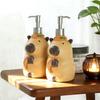 Cartoon Capybara Soap Dispenser Refillable Hand Soap Shampoo Shower Gel Facial Cleanser Container Bathroom Empty Press Pump Bottle