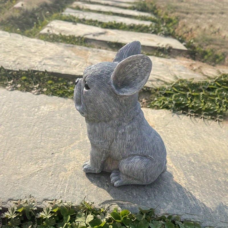 1 süße Dackel- und Französische Bulldoggen-Statue – dekorative Gartenskulptur aus Kunstharz – Heimdekoration für Tierliebhaber – einzigartiges Geschenk