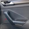 Car Accessories For Volkswagen VW T-Roc TROC 2017- 2024 Carbon Fiber Interior Door Armrest Handle Catch Strip Molding Trim
