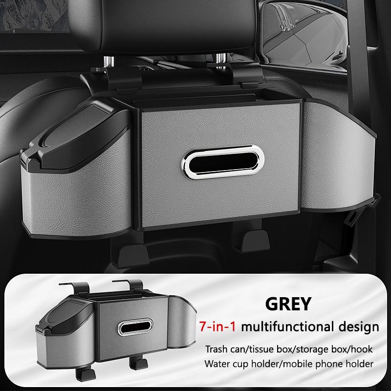 SEAMETAL 7 In 1 Car Backrest Storage Box Organizer Multifunctional Tissue Car Cup Holder Seat Back Storage Box