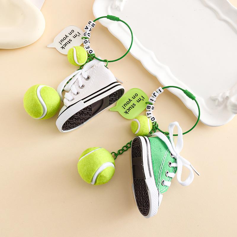 Tennis Cloth Shoes Mobile Phone Pendant Cute Mini Tennis Keychain Bag Hanging Sports Competition Commemoration