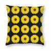 Wild Sunflower Square Pillowcase Polyester Linen Velvet Printed Zip Decorative Throw Pillow Case Home Cushion Cover