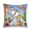 Cartoon T-Tom And J-Jerry Pillow Case Throw Pillow Cover Nordic Vintage Style Cushion Covers Home Living Room Sofa Couch Seat