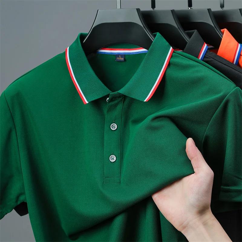 Men's Casual Solid Color Short Sleeve Polo Shirt 2026 Summer Fashionable Comfortable Versatile Top for Men
