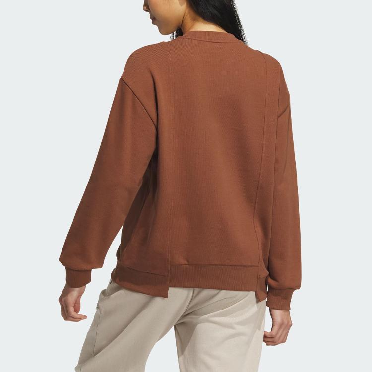 adidas Originals Trefoil Sportswear Hoodie With Logo Embroidery And Loose Fit Women Tops Brown IN1092