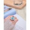 Indifferent Style Niche Design Light Luxury Paraiba Gemstone Blue Crystal Open Index Finger Ring for Women