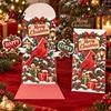 Retro Style Christmas Cards 3D Pop Up Card, Money Gift Card Holder with Handwritten Holiday Blessing Cash Slot, Hummingbird Santa Reindeer Design,