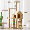 Elegaif Cat Wooden Cat For Large Space Transparent Spaceship For Multiple Cat For Fat Senior Short Legged Observation Natural Hemp Stairs Claw