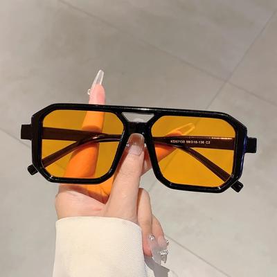 Trendy Square Decoration Shades Retro Oversize Gradient Women Sunglasses Men'S Brand Sun Glasses For Driving Fishing