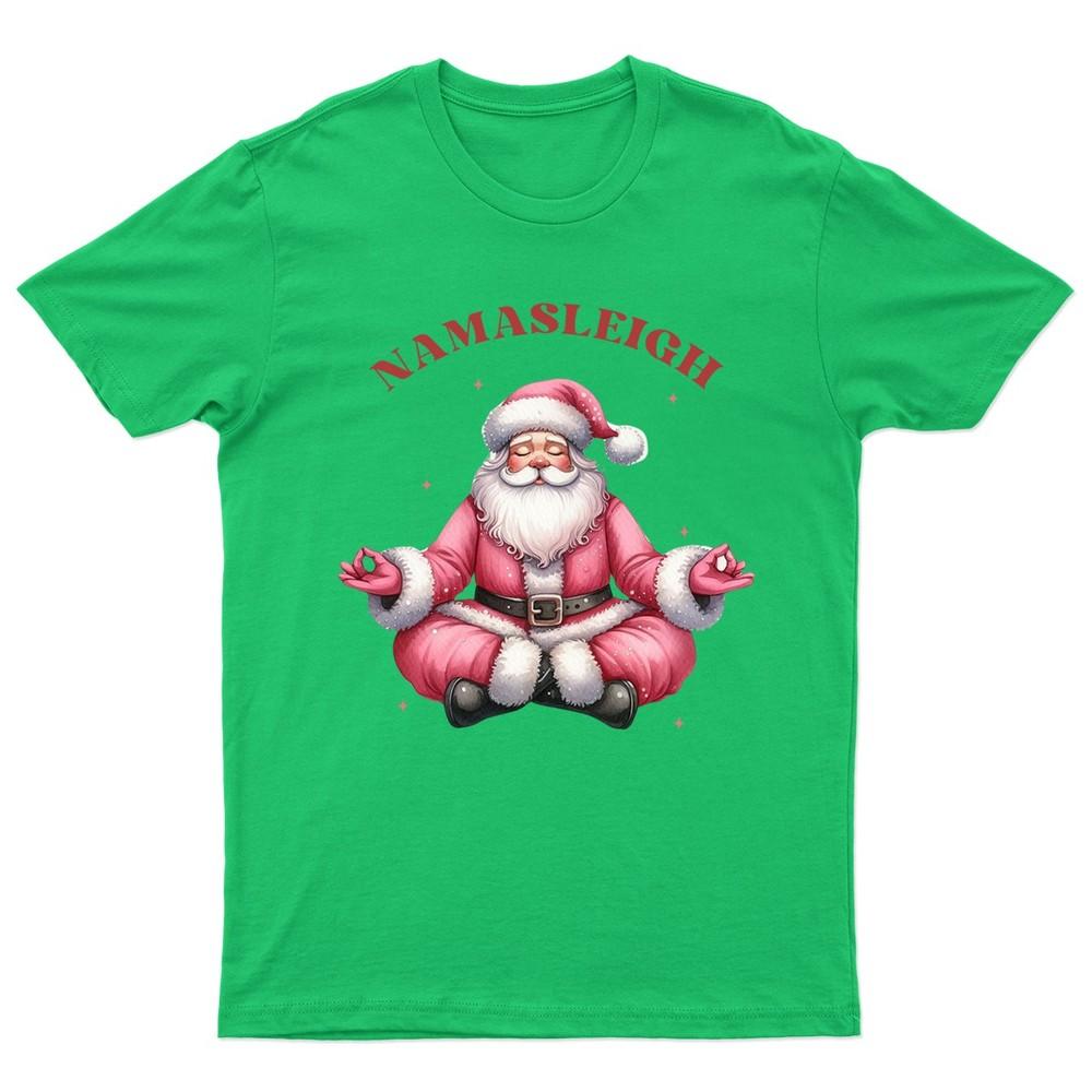 Namasleigh Christmas Meditation Santa TShirt Unisex Gift Retro Funny Unisexs S