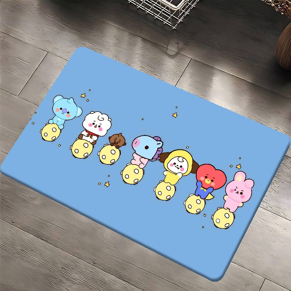 B-Bts21 Cartoon Kitchen Mat Kids Room Bedroom Decoration Balcony Anti-Slip Doormat Living Room Alfombra
