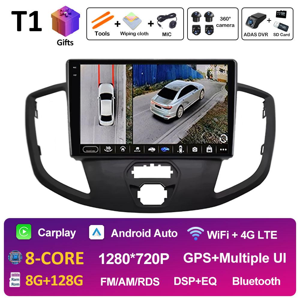 Android 14 Wireless Carplay For Ford Transit 2015 2016 2017 2018 Navigation GPS Cooling Fan Autoradio Car Multimedia Player WIFI