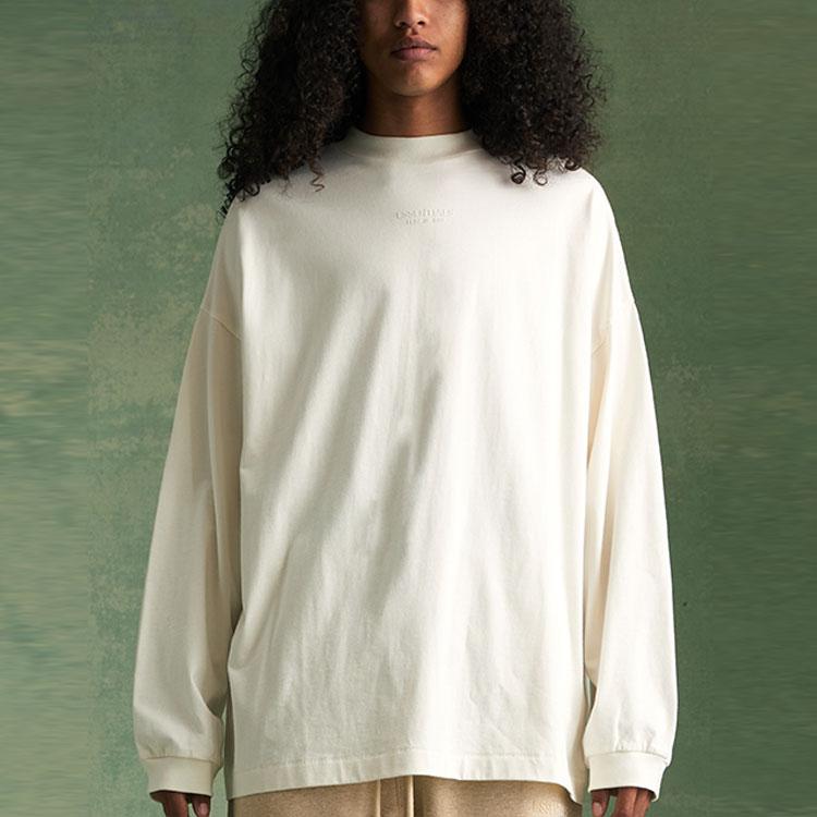 Fear of God Essentials Long-Sleeve Tee Cloud Dancer Men Tops Cream 125BT232011F