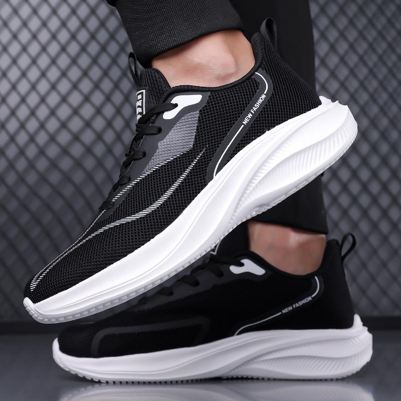 Fashion Sneakers Comfortable lightweight and casual style Leisure outdoor sports walking Black and white minimalist shoes Trendy New