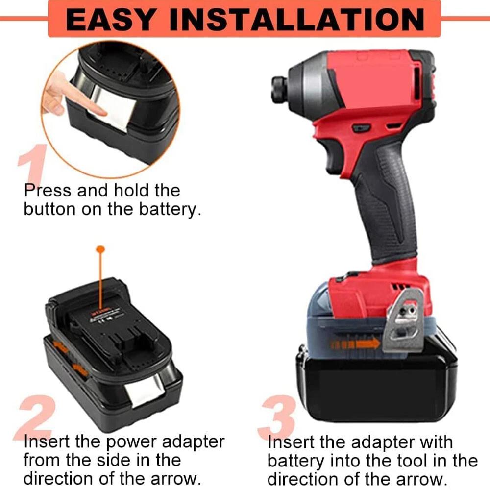 MT20ML Battery Converter Adapter for Makita 18V Li-Ion Battery to for Milwaukee 18V Cordless Power Tools