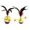 Interactive Cat Feather Toy Self Play Tumbler Toy with Feather and Ball Kitten Exercise Toy for Bored Indoor Adult Cats