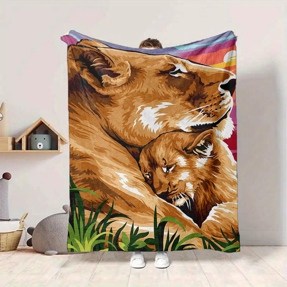 1pc Lioness Blanket Lightweight Blanket Throw Blanket For Sofa, Bed, Travel, Camping, Livingroom, Office yy251010062