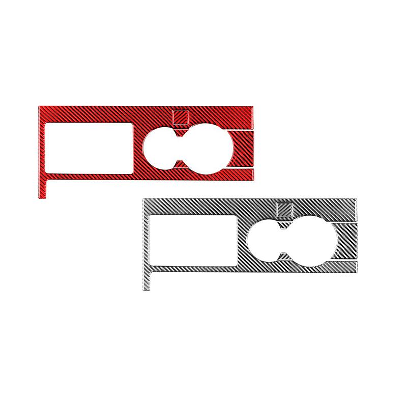 For Ford Mustang 2005-2009 Parts Carbon Fiber Auto Central Control Gear Shifter Water Cup Holder Panel Frame Decoration Sticker