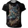 Animal Men'S T-Shirt 3d Tiger Print Fierce Beast Men Clothing Summer Casual Short Sleeved Street Cool Tops Tee Oversized T Shirt
