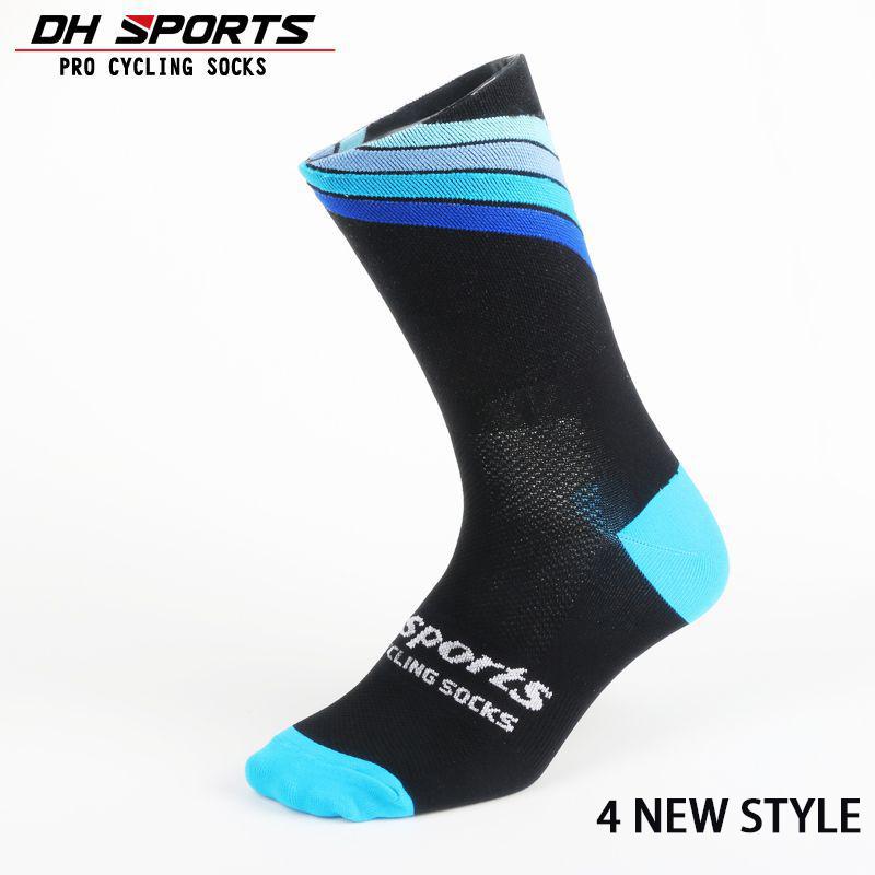 DH SPORTS Professional New Cycling Socks Running Sock Athletic Champion Mens Crew Sprint Hosiery Loafer Striped Women Cushioned