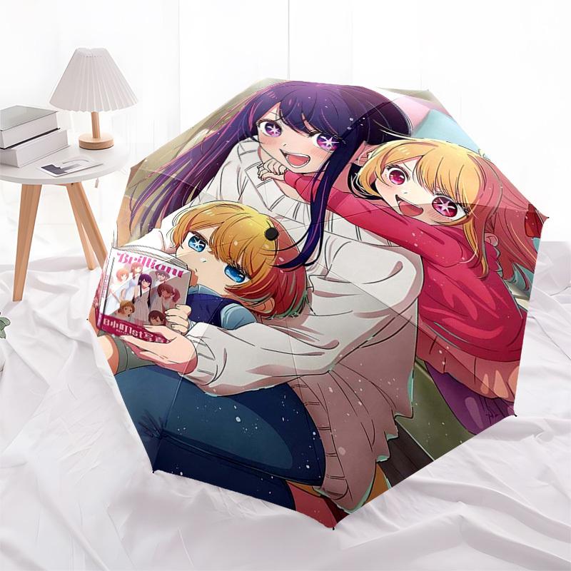 1pc Brilliant! - Anime Characters Automatic Opening Folding Umbrella with 8-Rib Iron Frame, Suitable for Fans, Travel, Daily Use, and Gifts.U103