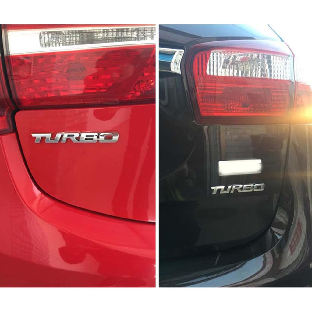YIDELI Universal TURBO Sticker Turbo Car 3D Emblem Logo Chrome