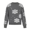 Women Snowflake Color Block Sweater Knitwear Patchwork Pullover Tops