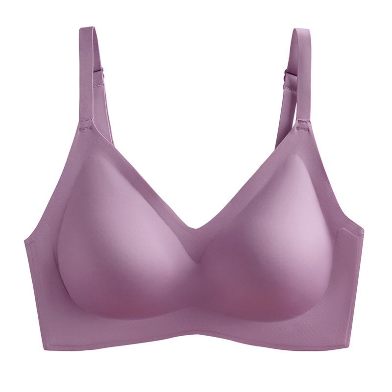 Seamless Latex Underwear Women's Summer Thin Section Without Steel Ring Small Breasts Gathered Breasts Anti-sagging Sports Bra