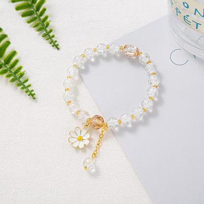 Crystal Daisy Burst Bracelet - Sweet Floral Design, Niche High-End Cross-Border Bestseller