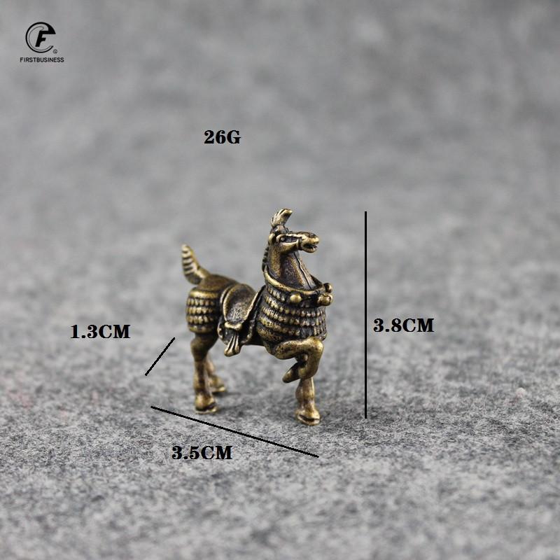 Vintage Copper War Horse Figurines Small Ornaments Pure Brass General Mount Statue Desk Decoration Animal Home Decor Accessories