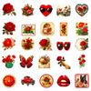 50Pcs Red Aesthetic Vintage Rose Stickers - Non-repeating Decals for Phone/Notebook/Cup Decor