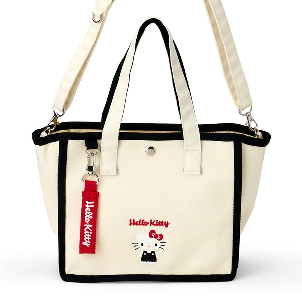 Sanrio Mini Tote Hello and Shoulder Ages 3 and 615145 2-Way Bag, Kitty, Cotton, Polyester, Steel, Bag, Up,