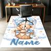 Custom Name Bear Printed Carpet,Rug for Office Chair Living Room Bedroom Kitchen Room Decor Gifts.