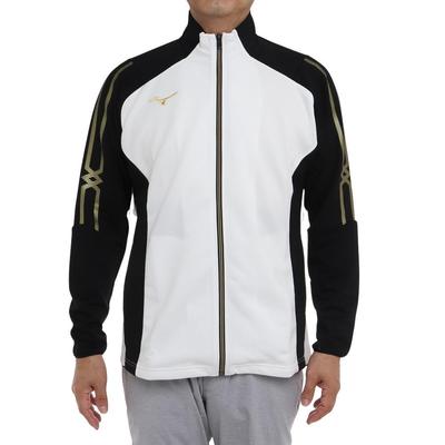 Training White X Black X Size L Size MC-LINE Warm-Up Jacket, Standard, Moisture-Wicking, Quick-Drying, Wear, 32MC0110, Gold, (Japan L)