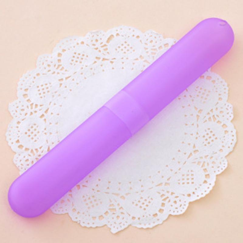 Travel Portable Toothbrush Case Seven-color Candy Color Transparent Toothbrush Bucket Wheat Straw Toothbrush Cup