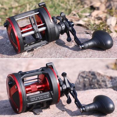 Trolling Balıkçılık Reel Yuvarlak Baitcasting Reel Grafit Gövde Büyük Hat Kapasitesi 3 + 1 BB Davul Makarası