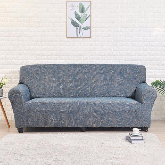 

Printed Sofa Cover For L Shaped Sectional Sofa Living Room Stretchable Funda Cover Chaise Lounge Soft Durable 1-seater 90-140cm синий