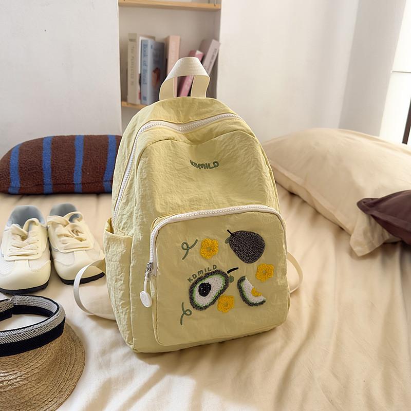Pattern Printed Embroidery Nylon Small Backpack For School And Weekend Travel