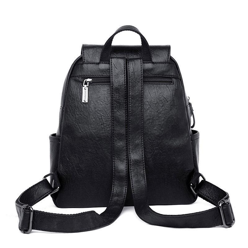Women's Soft Leather Sheepskin Pattern Backpack – Trendy Korean Style for Students