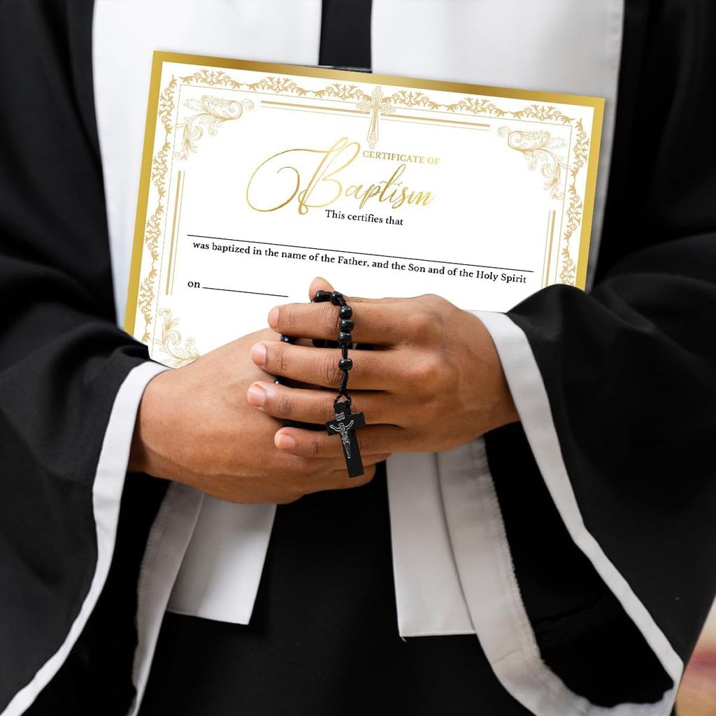 25 PCS Baptism Certificates for Church, Baby Dedication Certificate Paper, Baby Dedication Christening Gifts for Girls Boys,Baptismal Certificates