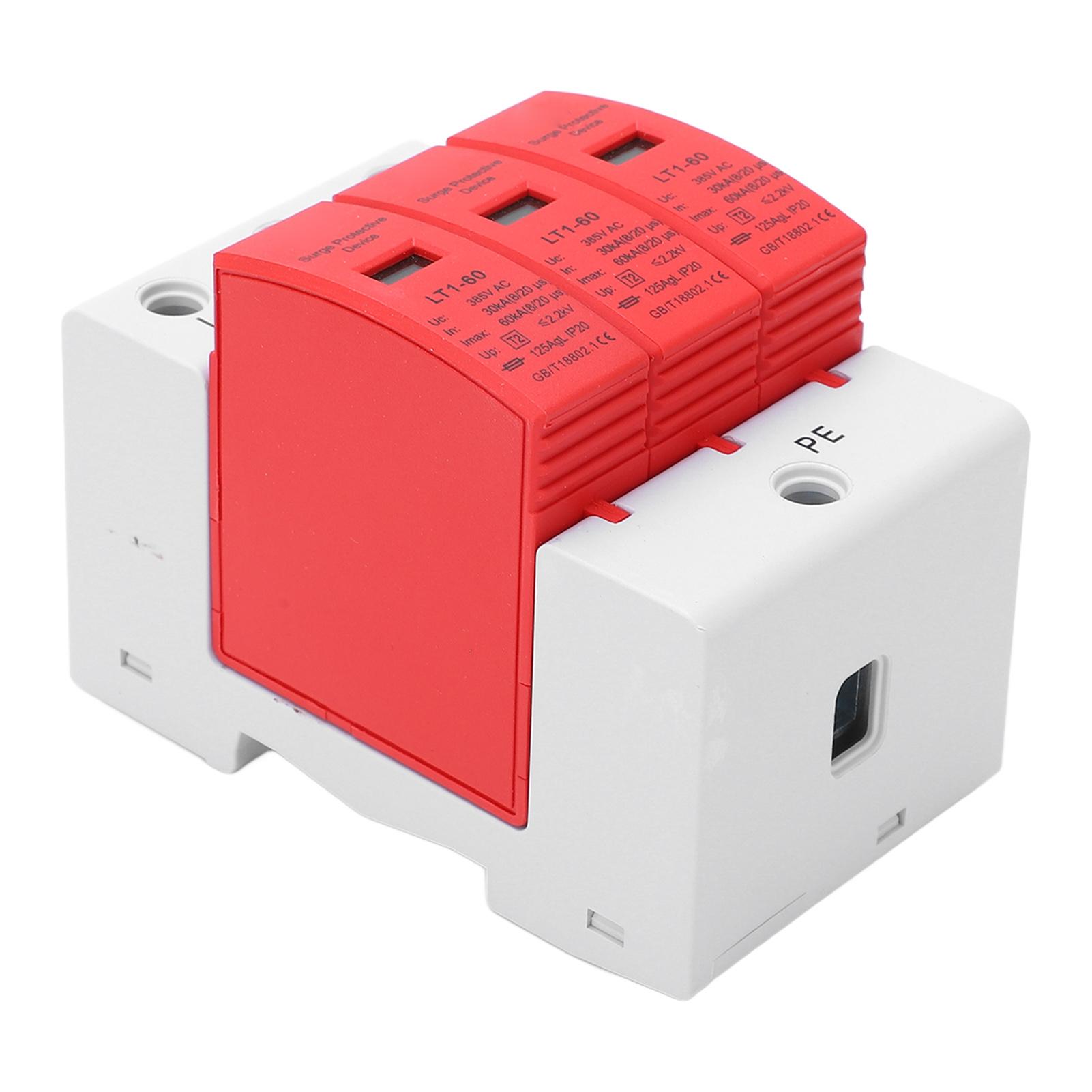 

3P Захисний пристрій від перенапруги, розрядник, захист від перенапруги, 36 мм, кріплення на рейку 385 В змінного струму