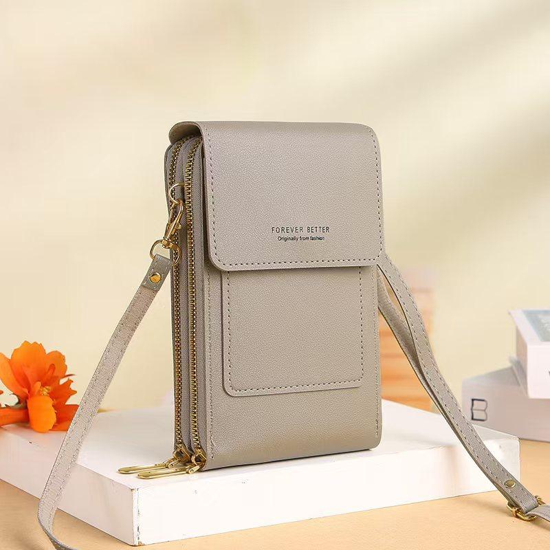 Touchable Screen Phone Bag for Women's Crossbody Small Bag, Multifunctional Key, Zero Wallet, Zipper, Vertical Style