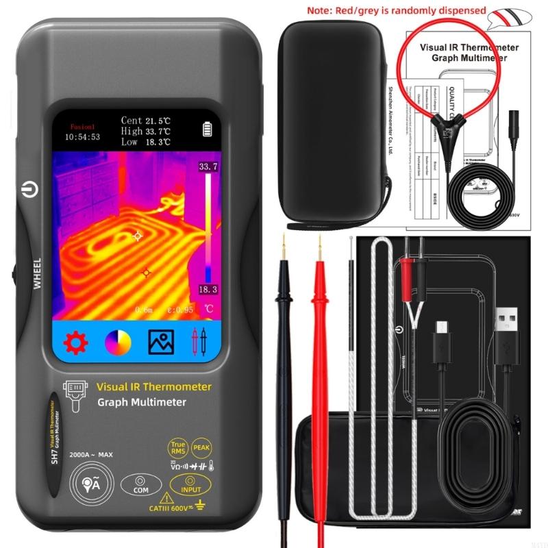 Thermal Imaging Multimeter Thermal Analysis Meter for HVAC Systems and Electrical Circuit Temperature Monitoring M4YD