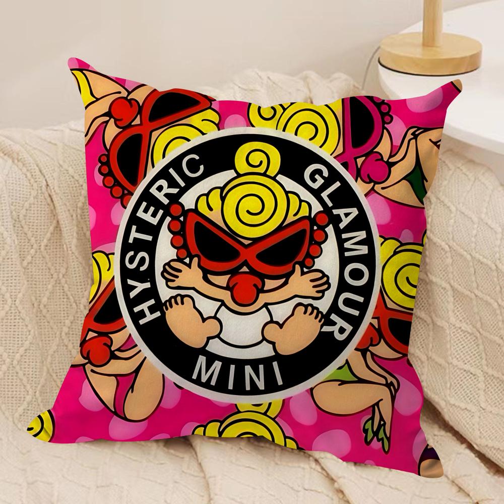 Anime H_Hysterics M_Mini Cushion Cover Silky Short Plush Double-Sided Printed Pillow Case For Sofa All Seasons Home Decor Gift