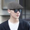Unisex Retro Duckbill Cap - British Style, Solid Color, Ideal for Spring and Autumn, Perfect for Middle-Aged and Elderly.